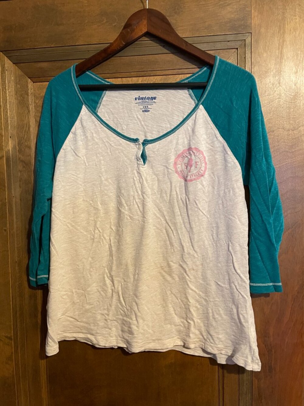 VINTAGE by Old Navy Baseball Tee - Size L Multicolor Cozy Oversized T-Shirt